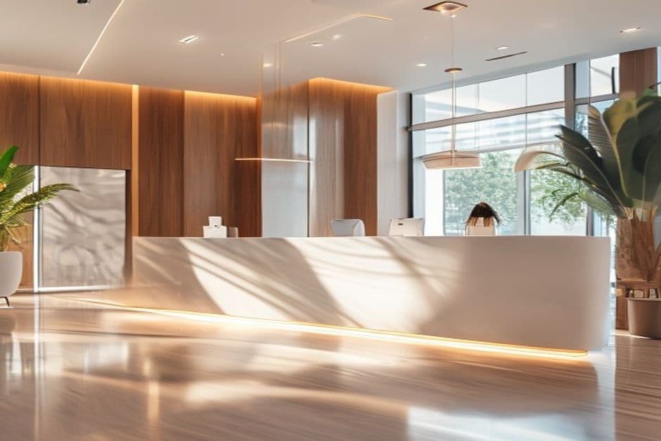 Modern dental office reception