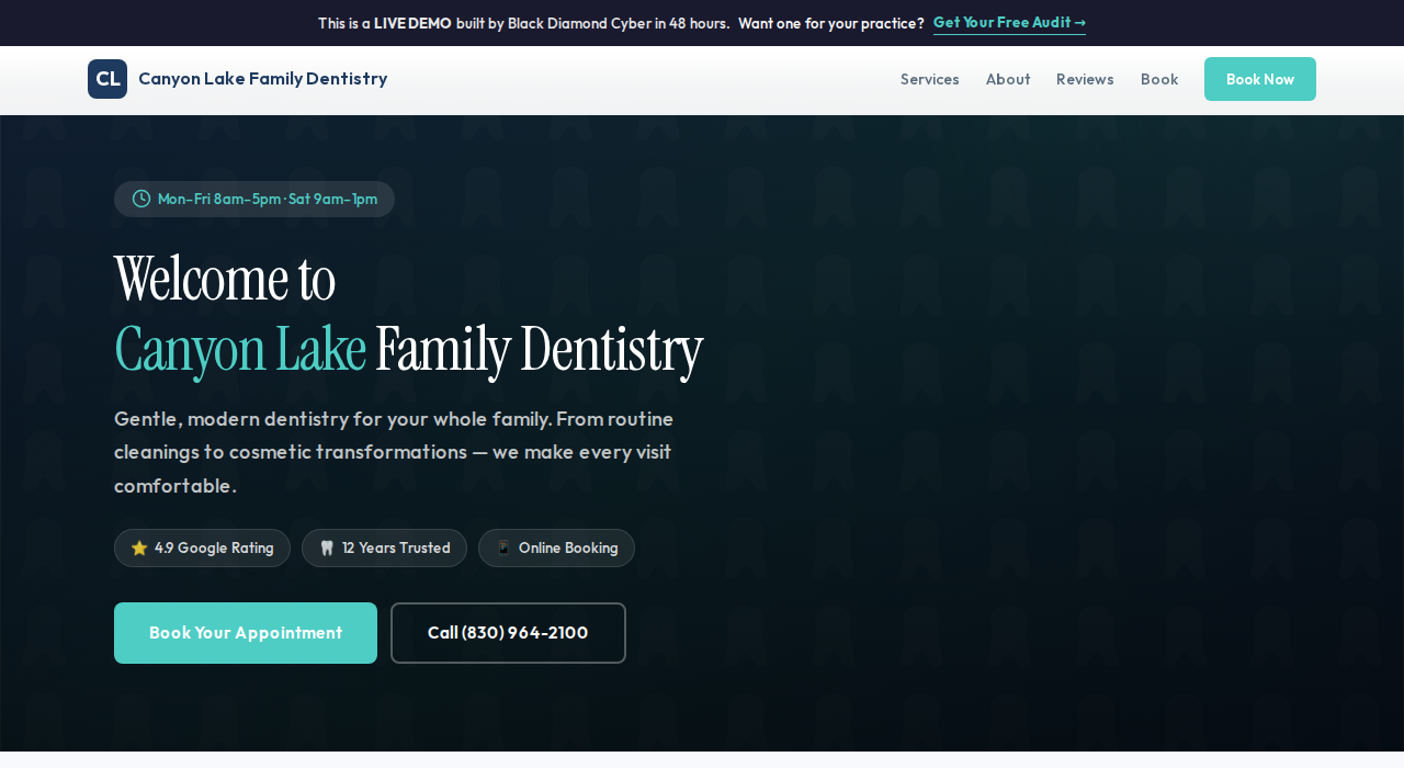 Canyon Lake Family Dentistry demo site