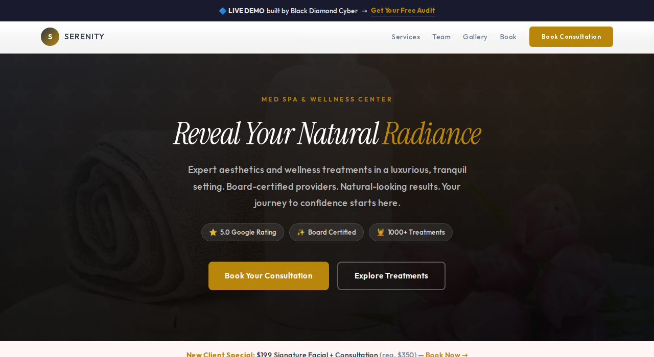 Serenity Med Spa demo site