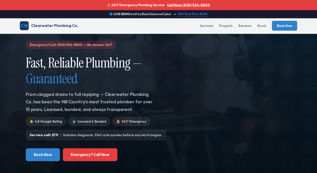 Clearwater Plumbing Co. demo site